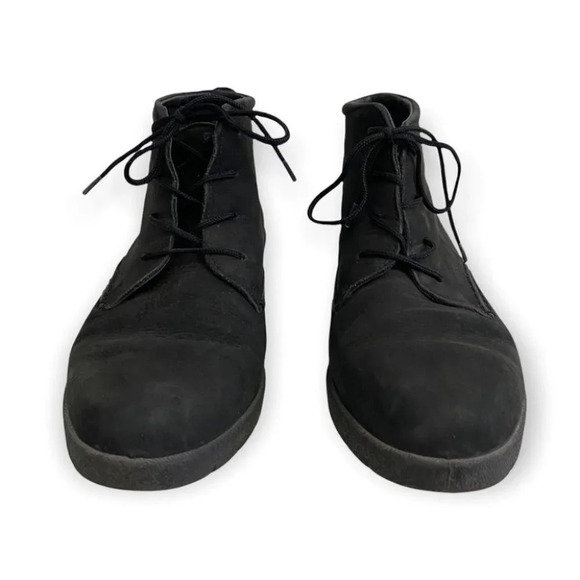 Ecco  Black Soft Suede Lace Up Booties - Picture 3 of 8